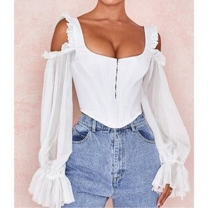 House of CB White Off-Shoulder Blouse